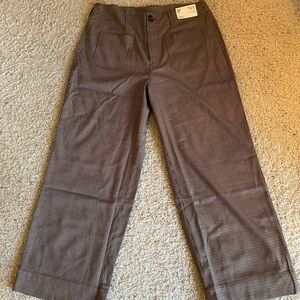 A.N.A Highest-Rise Wide Leg NWT 16 P Petite JC Penny's Brown Plaid Trouser Pant